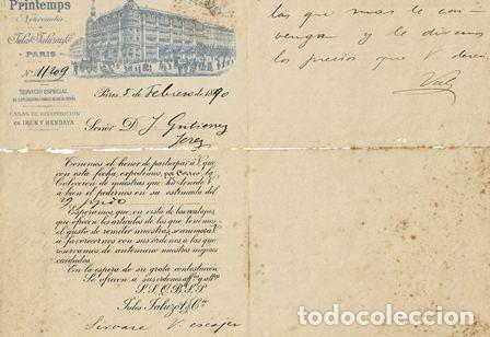 Commercial Letters: CARTA JULES JALUZO PAR&Iacute;S 5 FEBRERO 1890 CARTACOMERCIAL-02