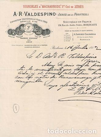 Commercial Letters: CARTA AR VALDESPINO (BORDEAUX 16 JULIO 1892) CARTACOMERCIAL-06
