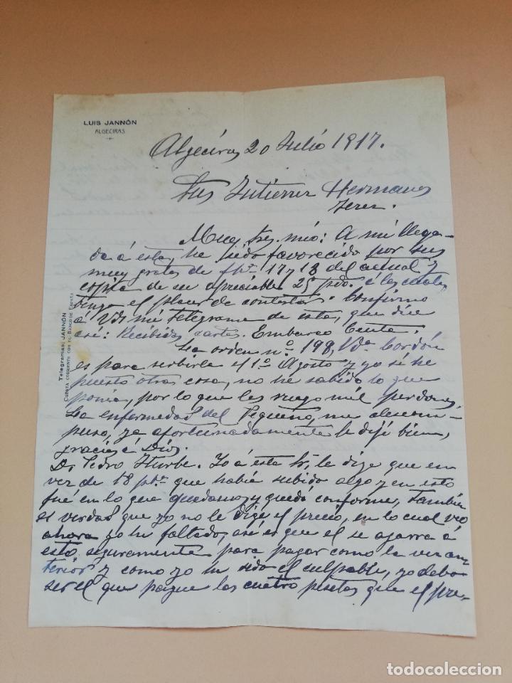 Commercial Letters: CARTA COMERCIAL. LUIS JANNON. ALGECIRAS. 1917.
