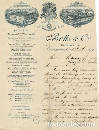 Lettres commerciales: CARTA FABRIQUE DE CAPSULES METALLIQUES BETTS Y C&Iacute;E CARTACOMERCIAL-09
