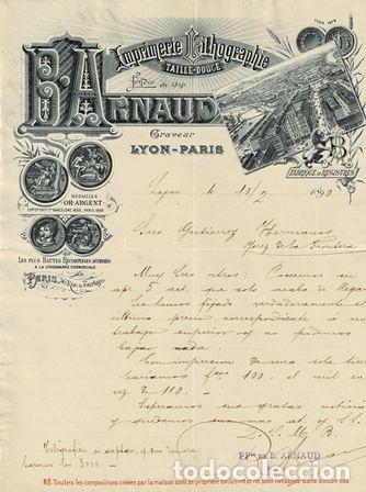 Lettres commerciales: CARTA B. ARNAUD LYON PAR&Iacute;S (10.02.1890) CARTACOMERCIAL-12