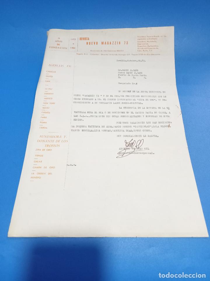 Lettres commerciales: CARTA COMERCIAL. REVISTA NUEVO MAGAZIN 73. SEVILLA. 1985.