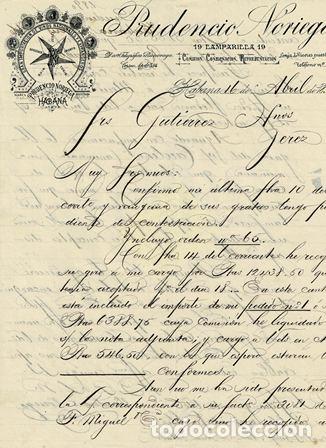 Lettres commerciales: CARTA PRUDENCIO NORIEGA (HABANA 16 ABRIL 1890) CARTACOMERCIAL-23