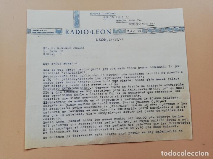 Lettres commerciales: CARTA COMERCIAL. RADIO LEON. ESTUDIOS Y OFICINAS. LEON. 1946.