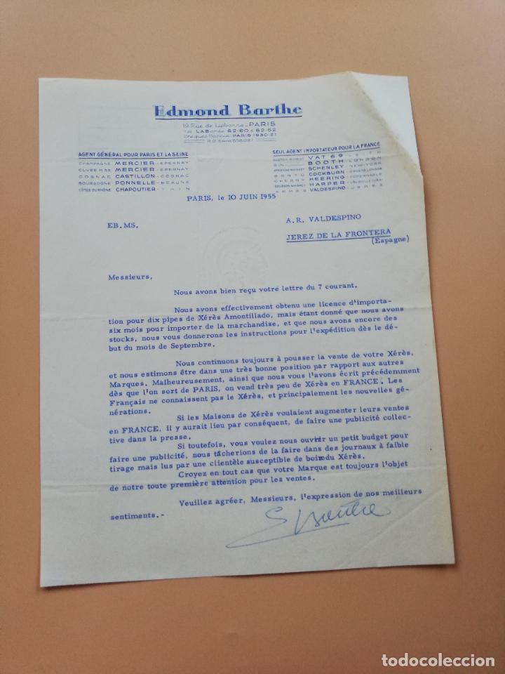 Cartas comerciales: CARTA COMERCIAL. EDMOND BARTHE. PARIS. 1955. - Foto 1