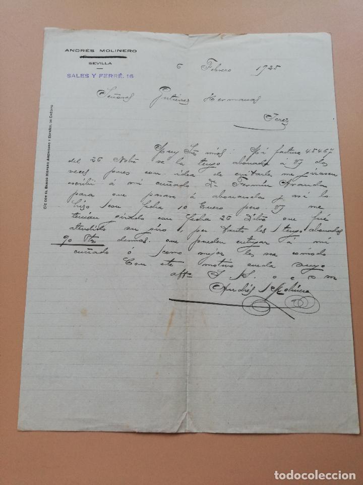 Lettres commerciales: CARTA COMERCIAL. ANDRES MOLINERO. SEVILLA. 1925.