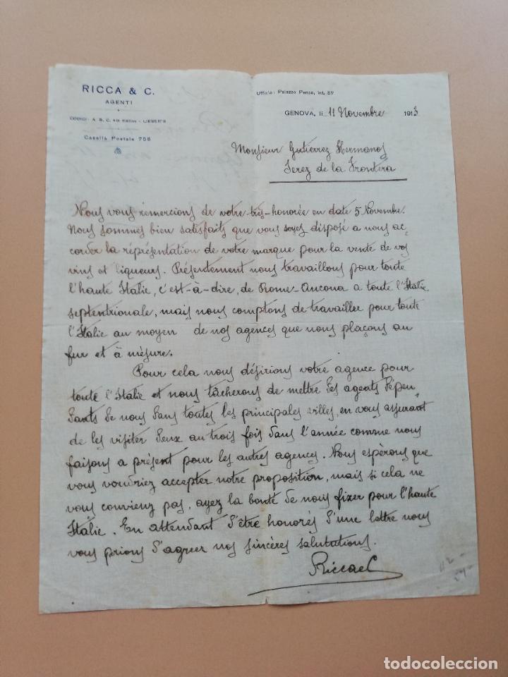 Lettres commerciales: CARTA COMERCIAL. RICCA & C. AGENTI. GENOVA. 1913.
