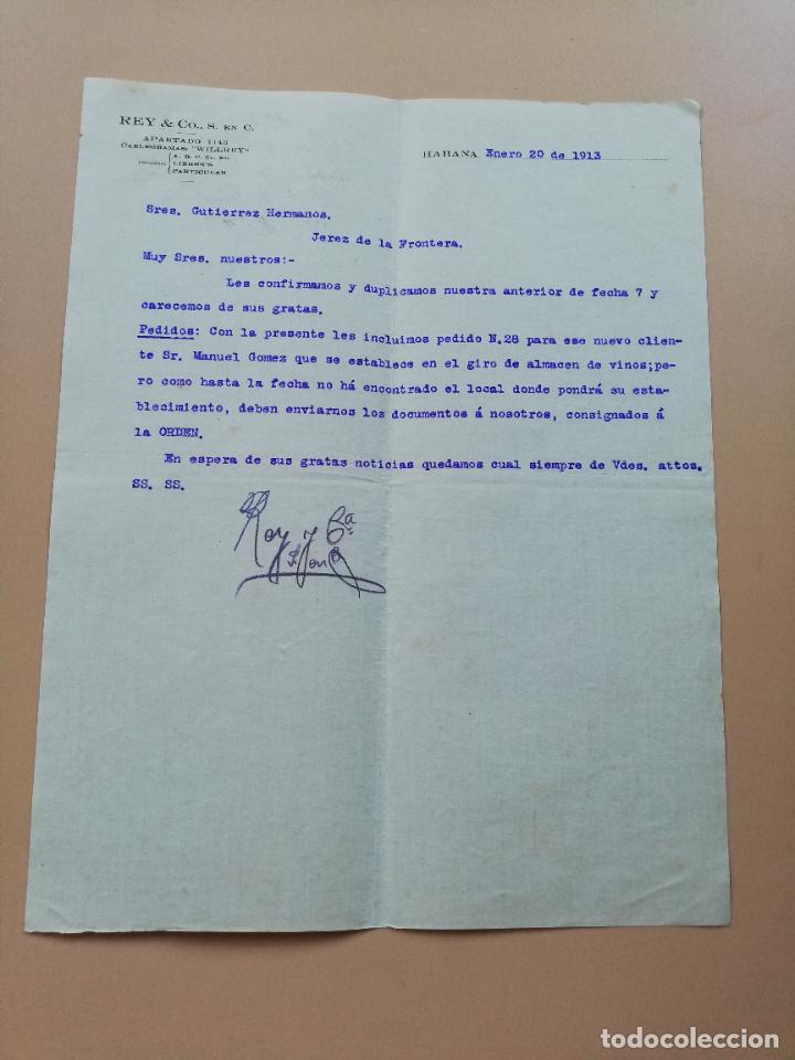 Lettres commerciales: CARTA COMERCIAL. HABANA, CUBA. REY & CO, S. EN C. 1913.