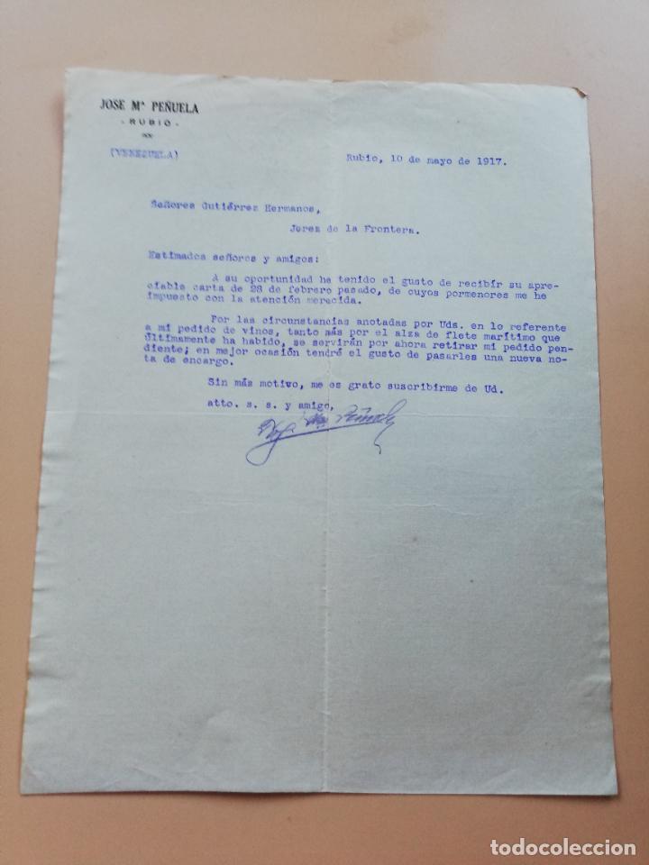 Lettres commerciales: CARTA COMERCIAL. JOSE M&ordf; PE&Ntilde;UELA. RUBIO, VENEZUELA. 1917.