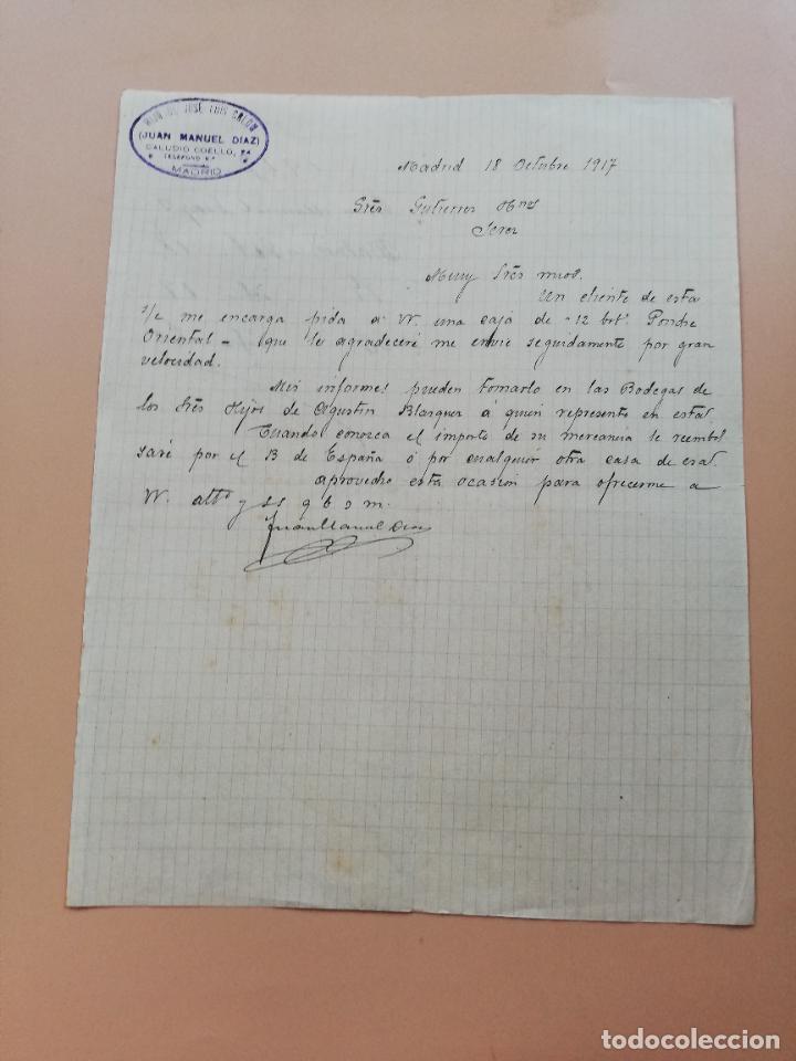 Lettres commerciales: CARTA COMERCIAL. JUAN MANUEL DIAZ. MADRID. 1917.