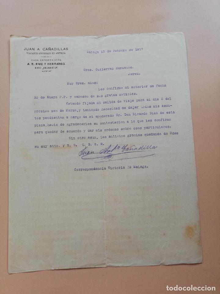 Lettres commerciales: CARTA COMERCIAL. JUAN A. CA&Ntilde;ADILLAS. VIAJANTE APODERADO EN AMERICA. MALAGA. 1917.