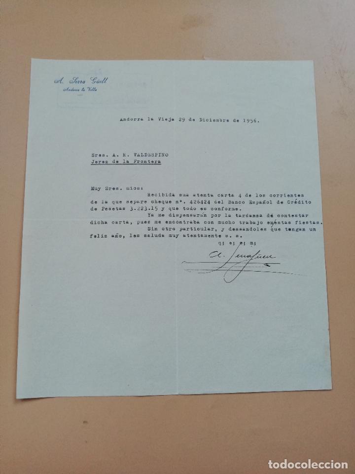 Cartas comerciais: CARTA COMERCIAL. A. SERRA G&Uuml;ELL. ANDORRA LA VELLA. 1957.