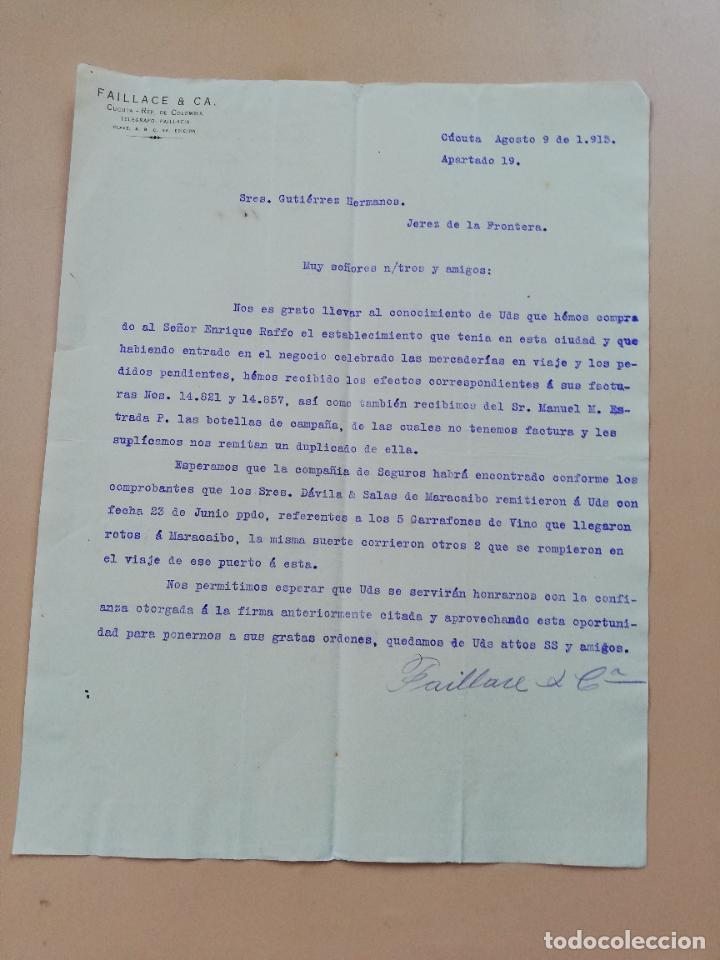 Cartas comerciais: CARTA COMERCIAL. FOSSI F. & CA. COMISIONISTA COMERCIANTES. MARACAIBO, VEVEZUELA. 1913.
