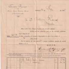 Cartas comerciales: FERNANDO BIGERIEGO BADAJOZ ALMACENES AL POR MAYOR DE HIERROS, ACEROS, FERRETERÍA. FIRMA. 1915