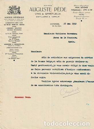 Lettres commerciales: CARTA AUGUSTE P&Egrave;DE (OSTENDE, 27 MAYO 1932) CARTACOMERCIAL-30
