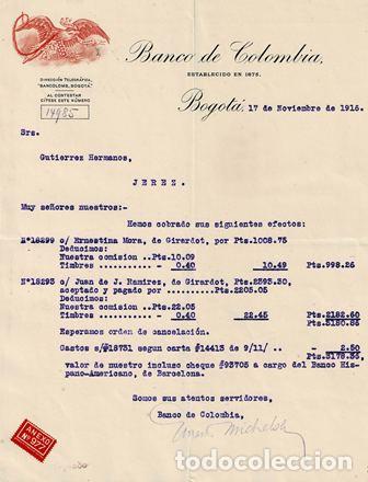 Cartas comerciais: CARTA BANCO DE COLOMBIA (BOGOT&Aacute; 17 NOVIEMBRE 1916) CARTACOMERCIAL-38