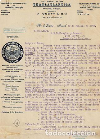 Commercial Letters: CARTA TRANSATL&Aacute;NTICA ANTONIO CINELLI (R&Iacute;O DE JANEIRO 19 JUNIO 1928) CARTACOMERCIAL-41