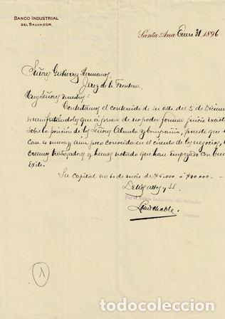 Commercial Letters: CARTA BANCO INDUSTRIAL DEL SALVADOR (SANTA ANA, 31 ENERO 1896) CARTACOMERCIAL-44