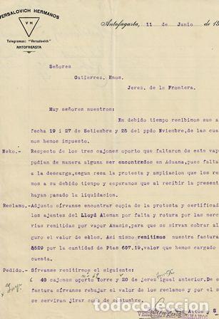 Commercial Letters: CARTA VERSALOVICH HNOS ANTOFAGASTA (11 JUNIO 1908) CARTACOMERCIAL-52