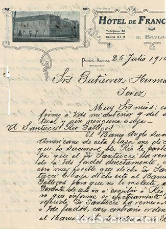 Commercial Letters: CARTA HOTEL DE FRANCE (PUNTA ARENAS 25 JULIO 1910) CARTACOMERCIAL-55