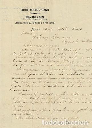 Commercial Letters: CARTA GALLEGO MAHECHA Y SARAVIA (24 ABRIL 1896) CARTACOMERCIAL-56