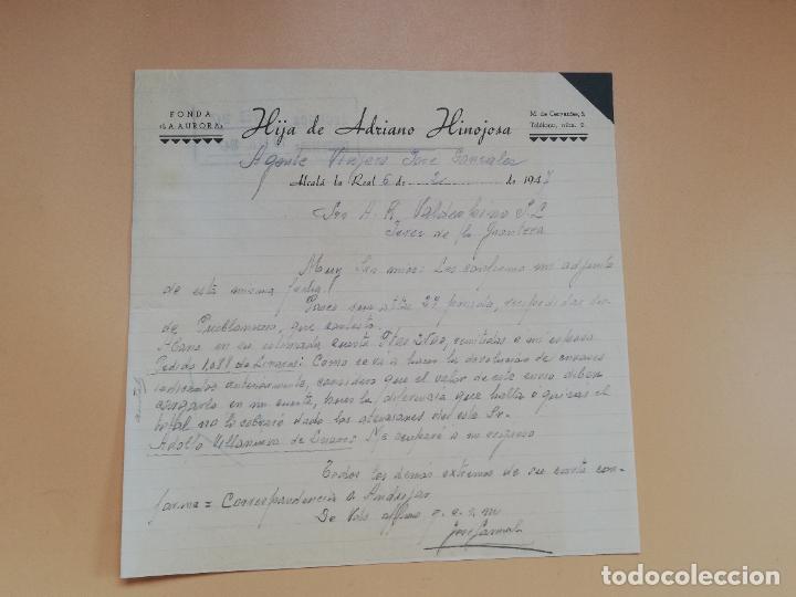Gesch&auml;ftsbriefe: CARTA COMERCIAL. HIJA DE ADRIANO HINOJOSA. FONDA LA AURORA. ALCALA LA REAL, JAEN. 1947.