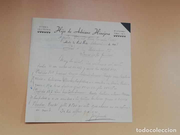 Gesch&auml;ftsbriefe: CARTA COMERCIAL. HIJA DE ADRIANO HINOJOSA. FONDA LA AURORA. ALCALA LA REAL, JAEN. 1947.