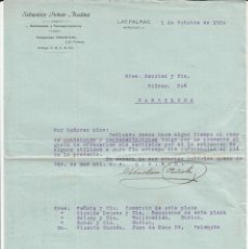 Cartas comerciales: CARTA COMERCIAL DE SEBASTIAN PEÑATE MEDINA EN LAS PALMAS DE GRAN CANARIA - 1920