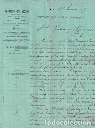 Lettres commerciales: CARTA COMPTOR TH. EXCKEL (LYON 17 JUNIO 1887) CARTACOMERCIAL-117