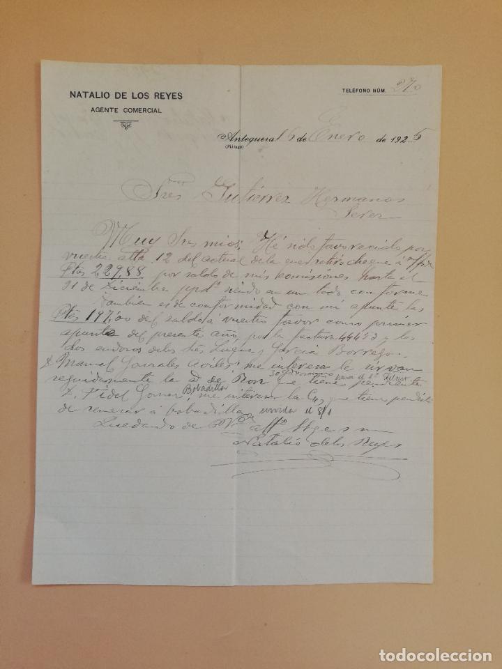 Commercial Letters: CARTA COMERCIAL. NATALIO DE LOS REYES, AGENTE COMERCIAL. ANTEQUERA, MALAGA. 1925.