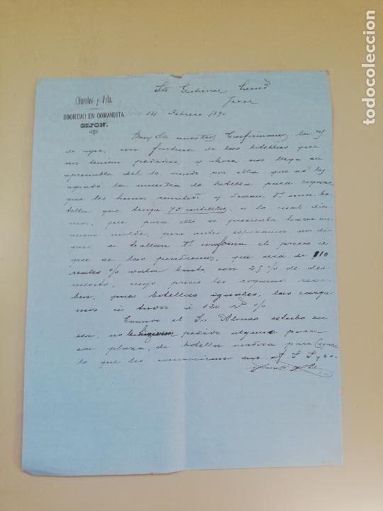 Commercial Letters: CARTA COMERCIAL. CIFUENTES Y POLA. SOCIEDAD EN COMANDITA. GIJON, 1890.