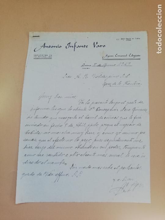 Commercial Letters: CARTA COMERCIAL. ANTONIO INFANTE VARO. LUCENA, CORDOBA, 1949.