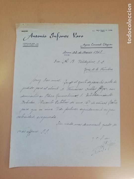 Commercial Letters: CARTA COMERCIAL. ANTONIO INFANTE VARO. LUCENA, CORDOBA, 1948.
