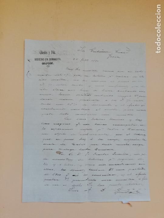 Lettres commerciales: CARTA COMERCIAL. CIFUENTES Y POLA. SOCIEDAD EN COMANDITA. GIJON, 1890.