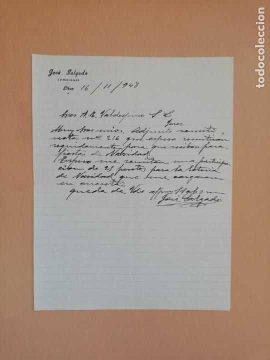 Cartas comerciales: CARTA COMERCIAL. JOSE SALGADO. EIBAR, GUIPUZCOA. 1948. - Foto 1