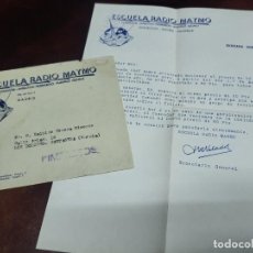 Cartas comerciais: ANTIGUA CARTA COMERCIAL ESCUELA RADIO MAYMO BARCELONA MADRID VALENCIA. Lote 361238255