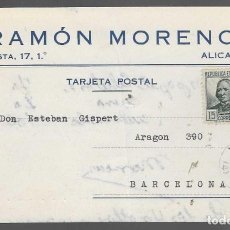 Cartas comerciales: ALICANTE- RAMON MORENO-TIPO III -VER FOTOS. Lote 363572490