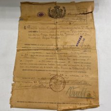 Cartas comerciales: CUBA, 1916. PASAPORTE MILITAR DESTINO BETANZOS. REDENCIÓN POR PAGO. VER. Lote 363952786