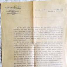 Cartas comerciales: 1939 AÑO VICTORIA REPRESENTANTE GIRONA PEDRO DOMECQ - DESEO NADA MALO EN PERÍODO ROJO. Lote 369282161