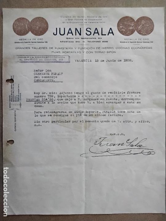 Cartas comerciales: cocinas sala 1928 valencia - Foto 1