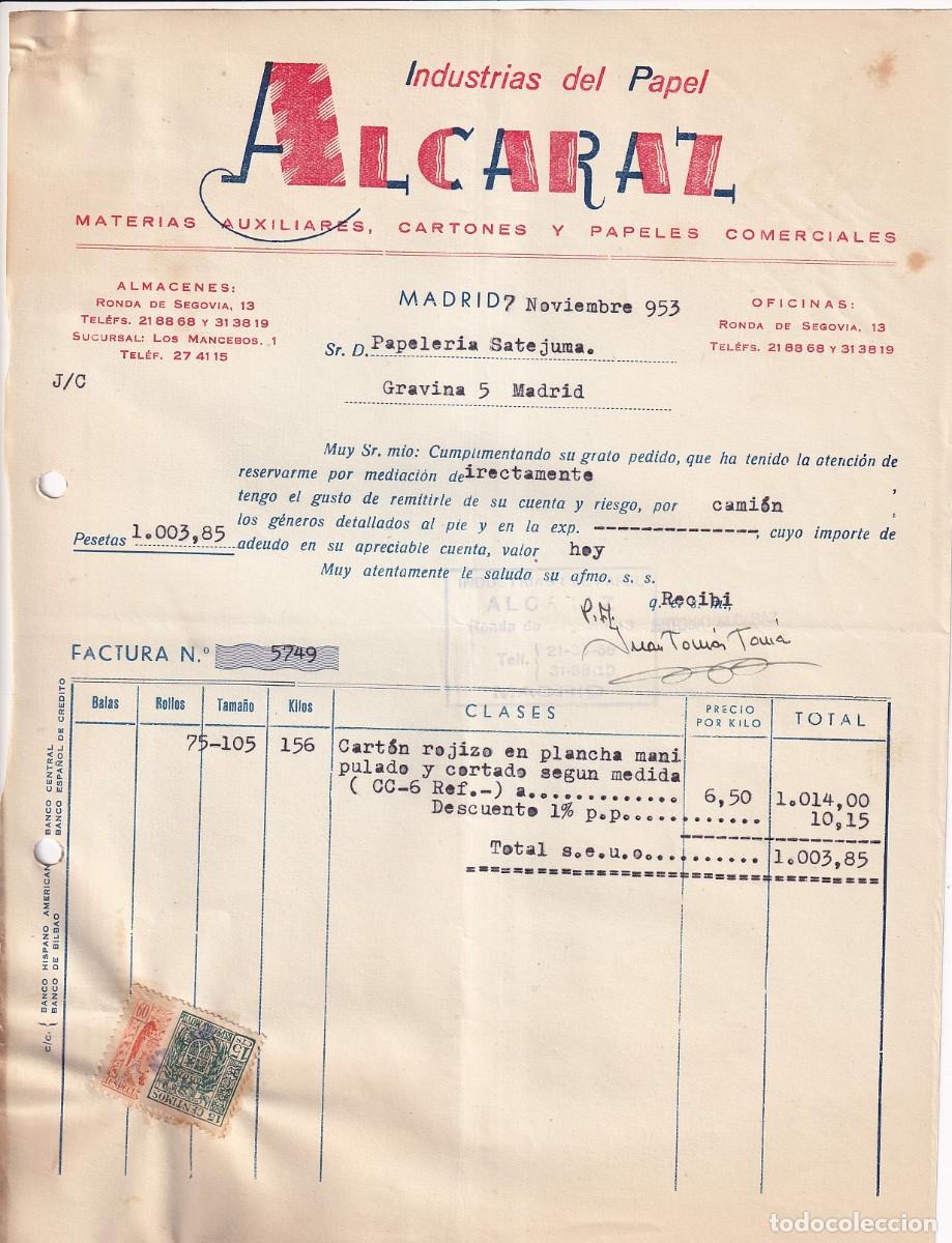 Cartas comerciales: Industrias del papel Alcarraz Madrid. - Foto 1