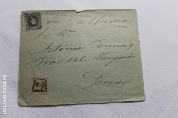 Lettres commerciales: CARTA CON SELLO ALFONSO XIII Y OTRO DE 1877