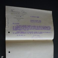 Cartas comerciales: TORRALBA DE CALATRAVA CIUDAD REAL PRODUCTOS DE CERDO Y COLONIALES FRANCISCO DIA CARTA COMERCIAL 1923. Lote 399052364