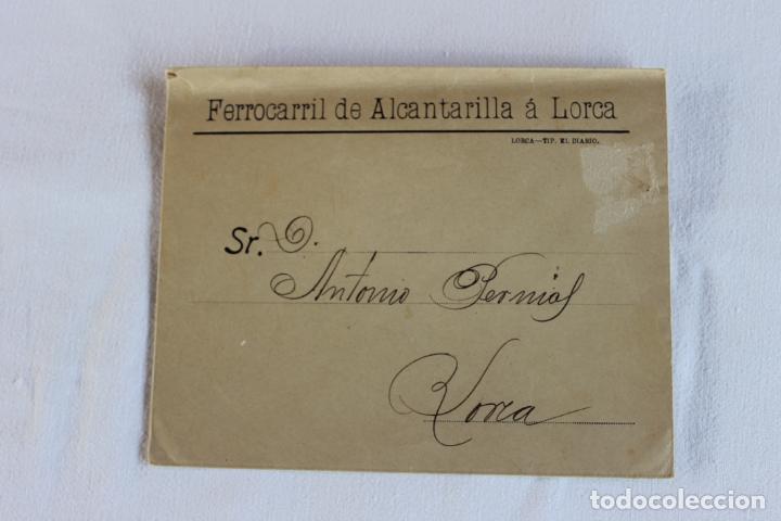 Cartas comerciales: SOBRE FERROCARRIL DE ALCANTARILLA A LORCA. - Foto 1