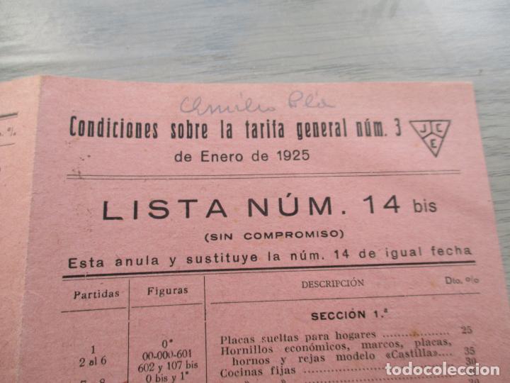 Cartas comerciales: TR&Iacute;PTICO DE: CONDICIONES SOBRE LA TARIFA GENERAL N&Uacute;M. 3, DE ENERO DE 1925-LISTA N&Uacute;M. 14-1933 - Foto 2