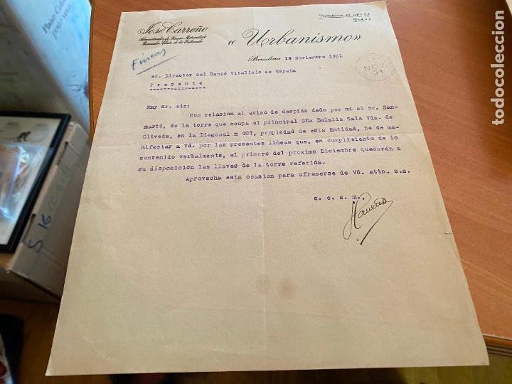 Commercial Letters: CARTA A BANCO VITALICIO DE ADMINISTRADOR DE FINCAS 1931 (COIB119)