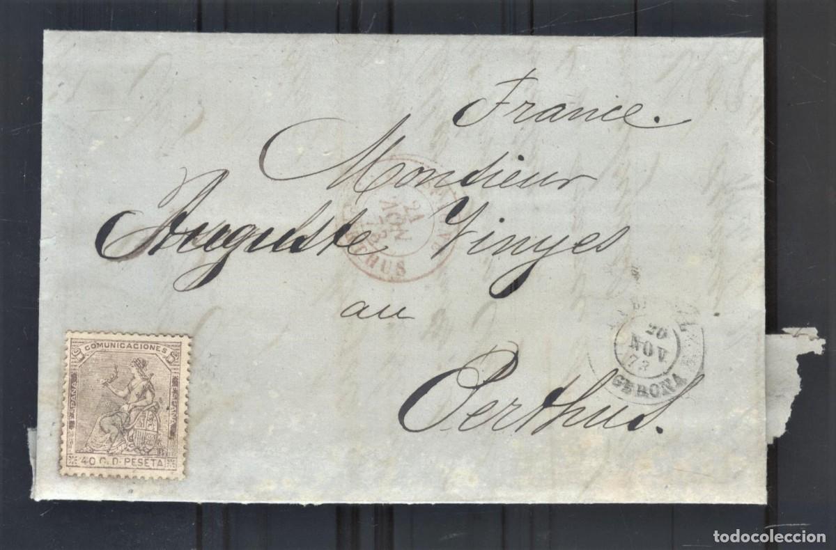 Cartas comerciales: NUMULITE P0221 Carta Gerona Perthus 1879 - Foto 1