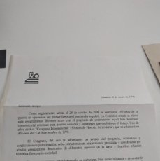 Cartas comerciales: HJ7OJ CARTA 150 AÑOS PRIMER FERROCARRIL PENINSULAR ESPAÑOL