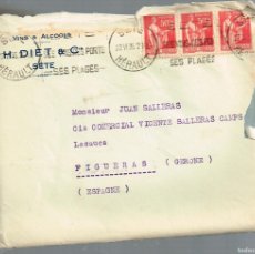 Cartas comerciales: 1935/36 2 SOBRES 10 CARTAS NEGOCIOS Y FAMILIA, INGRESOS DIET DE FRANCIA A ESPAÑA, SÈTE A FIGUERES