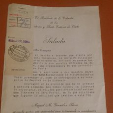 Cartas comerciales: CARTA SALUDA DE BURGO DE OSMA SORIA COFRADIA MISTERIO Y SANTO ENTIERRO DE CRISTO SEMANA SANTA 1965